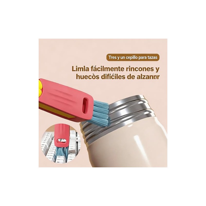 Genérico Cepillo Limpieza Tapa Taza 3 en 1 para Grietas