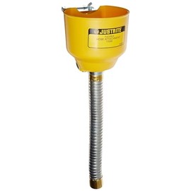 Justrite 11089 Bolt-On Funnel with Galvanized Hose, 1" OD x 14" Length, for Steel Can