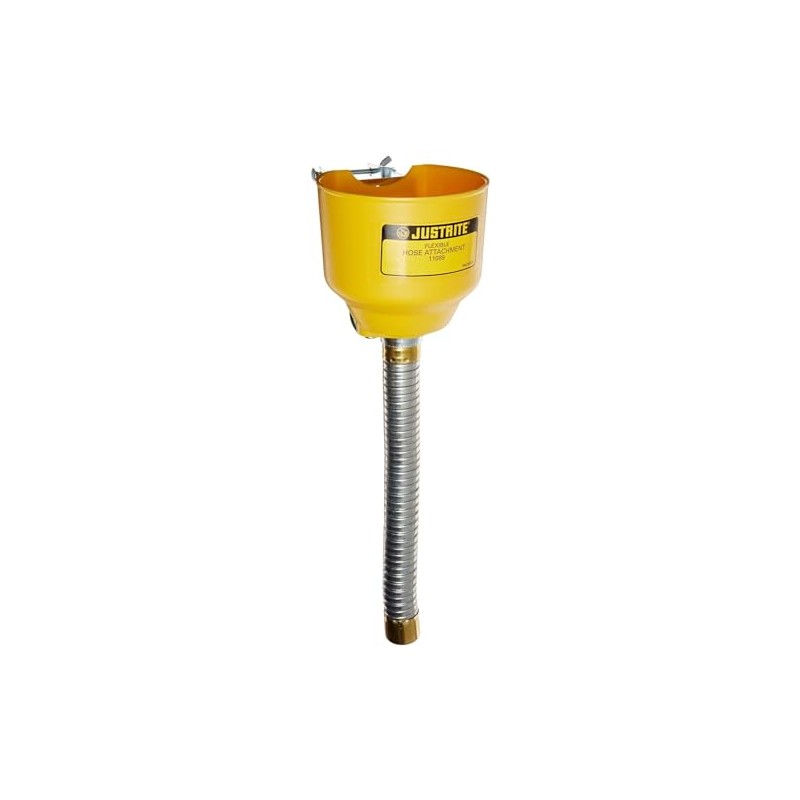 Justrite 11089 Bolt-On Funnel with Galvanized Hose, 1" OD x