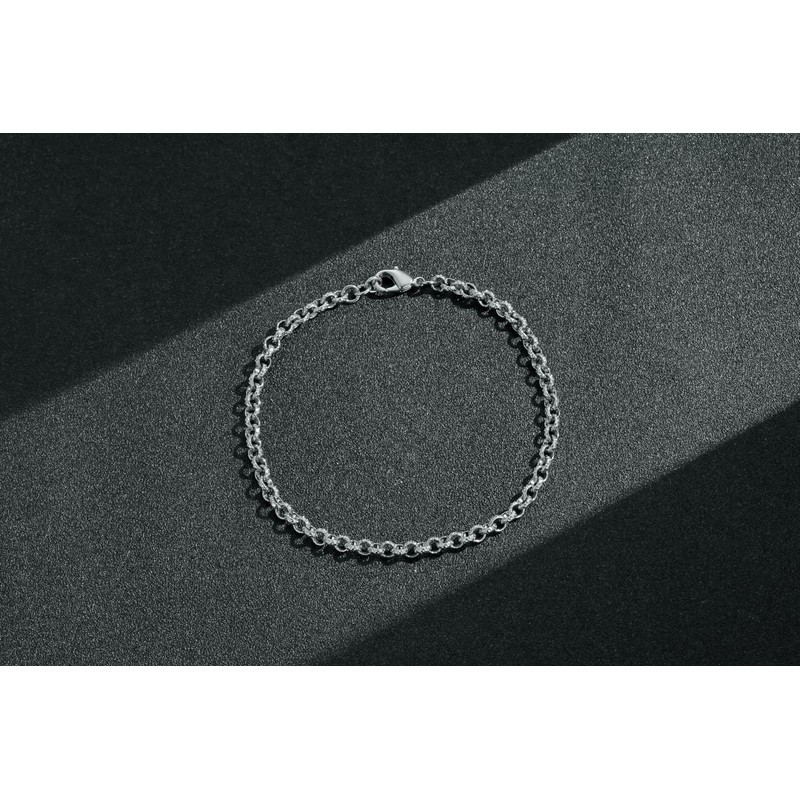 THE BLING KING 4mm Silver Plated Diamond Cut Pattern Belcher