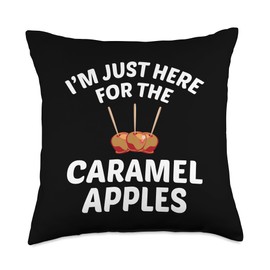 Cool Caramel Apple Humor Quote Merch Caramel Apparel-Funny Apples Lover Design Throw Pillow, 18x18, Multicolor