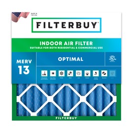 Filterbuy 10x10x2 Air Filter MERV 13 Optimal Defense (1-Pack), Pleated HVAC AC Furnace Air Filters Replacement (Actual Size: 9.50 x 9.50 x 1.75 Inches)