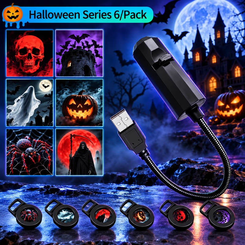 LED Holiday Projector Light for Room Decor – Adjustable USB