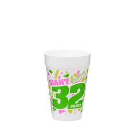 Vio C3234 32 oz Biodegradable Foam Cups With Confetti Design - 100 Count Disposable Drinkware For Hot And Cold Beverages – Eco Friendly Large Single Use Choice