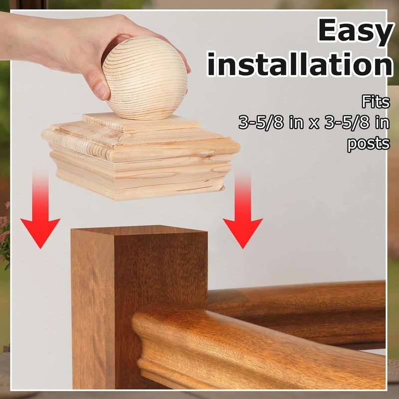 8 Pcs 4 x 4 Inch Wood Post Caps, Cedar