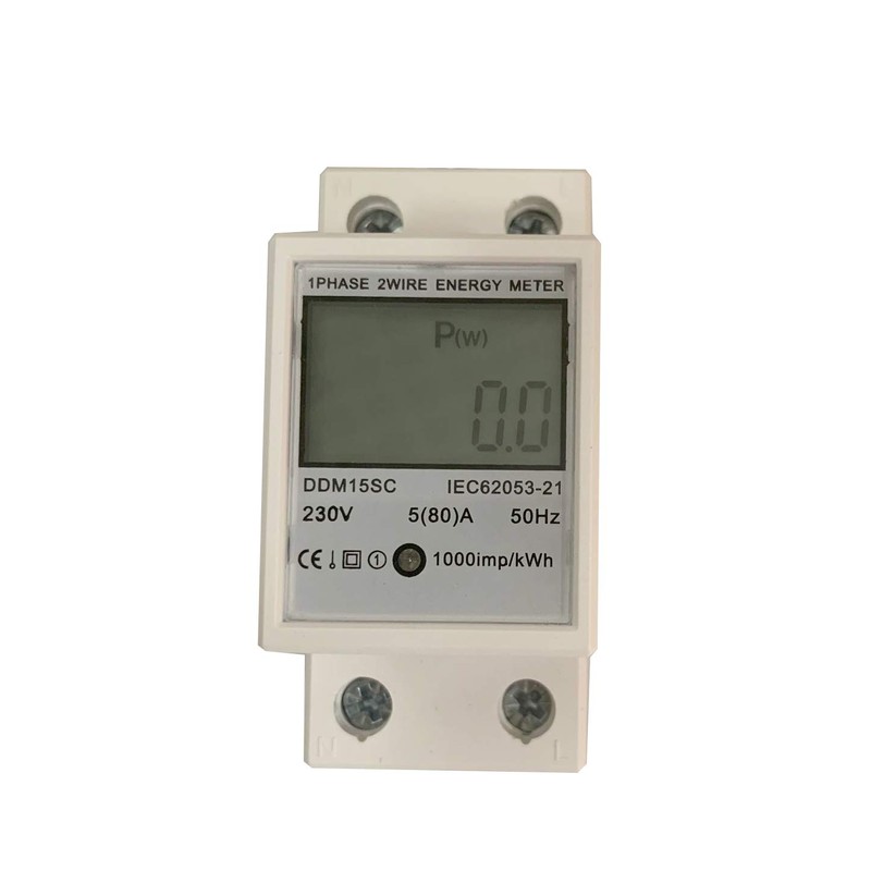 JVJ Electricity Meter LCD Top-Hat Rail 1 Phsig Phase 5