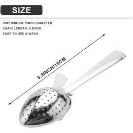 Silver Stainless Steel Tea Infuser Strainer Spoon Loose Leaf Filter Herbs Spice New!Tea Strainers and Filters About 15cm in Length Tea Strainers & Filters