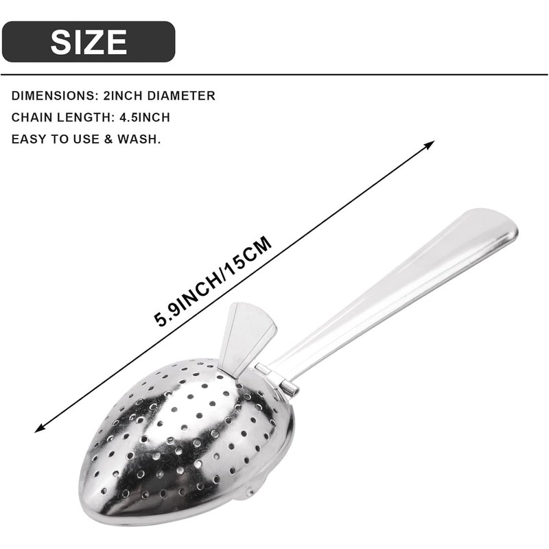 Silver Stainless Steel Tea Infuser Strainer Spoon Loose Leaf Filter
