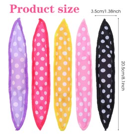 Classicseali 10pcs Pillow Rollers,DIY Night Sleep Pillow Curlers,8 X 1.4 In Flexible Soft Sponge Soft Hair Rollers to Sleep In for Long, Short, Thick & Thin Hair (5 Colors)