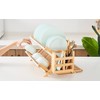 Worthyeah Bamboo Dish Drying Rack, 3 Tier Collapsible Rack with