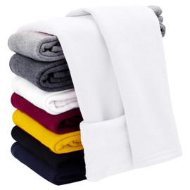 Auranso Girls Winter Fleece Lined Leggings Thick Pants White 7-8 Years