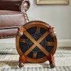 ZIRKOOON Solid Wood Foot Stool Round Ottoman Mid-Century Footrest Sofa