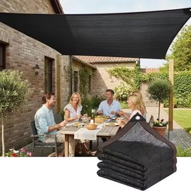 Tela para Sombra 90% HDPE 3x4m, Lona de Sombra Malla Raschel Anti-UV con Ojales, Vela de Sombra Porosa para Jardín, Terraza, Patio, Balcon y Gallinero