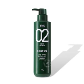 Realistic green tea refreshing type shampoo for oily hair Amos Green Tea Realistic Refreshing Type Shampoo for Oily Hair 500g x 1 / 아모스 녹차실감 산뜻한 타입 지성 모발용 샴푸 500g 1개