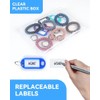 Pack of 6 Key Rings with Writeable Labels, Wrist Coil