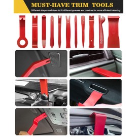 Poraxy Trim Removal Tool,120Pcs Car Panel Door Audio Removal Tool Kit, Auto Clip Pliers Fastener Remover Pry Tool Set with Storage Bag