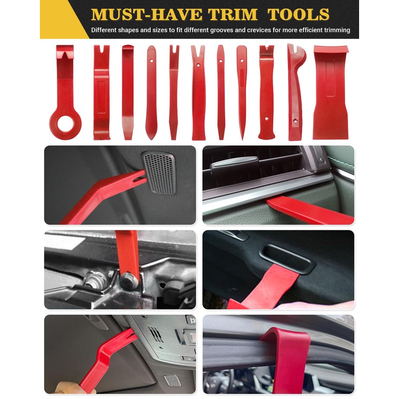 Poraxy Trim Removal Tool,120Pcs Car Panel Door Audio Removal Tool
