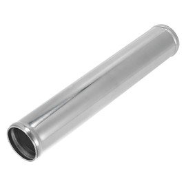 X AUTOHAUX OD 2" 51mm Length 12" 300mm Aluminum Alloy Tube Intercooler Pipe Straight Air Intake Tube Silver Tone for Car