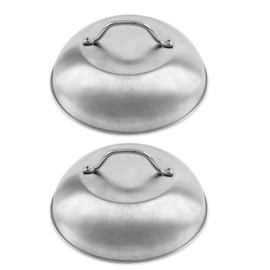 2 Pack Cheese Melting Dome - 9 Inch Heavy Duty Round Basting Cover - Stainless Steel Steaming Cover Grilling Melting Dome for Flat Top Griddle Grill - Griddle Accessories Indoor or Outdoor
