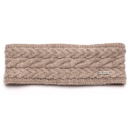 irisaa Women's Knitted Headband, Crochet Ear Warmer with Fleece Lining - khaki