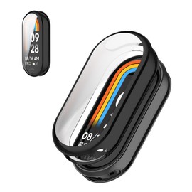 KONXISA Case Cover for Xiaomi Smart Band 10/9/8, Soft HD TPU Clear Film Case, Lightweight cover, Anti-Scratch and Anti-Fall for Protective Shell and Flim Integrated, Black