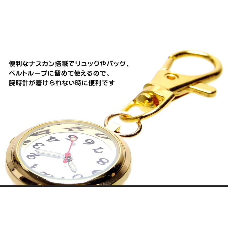 GoodsLand GD-NASUWT-02-GD Nurse Watch, Carabiner Type, Upside Down Dial, Clock,