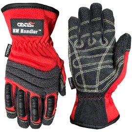 Cestus 4021, Extrication Gloves with Coarse Rough Out Palm, Firefighter Rescue Gloves (Red, X-Large)