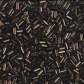 Miyuki Bugle Beads Size #1, 3x1.5mm  Metallic Brown Iris 19 Gram Tube