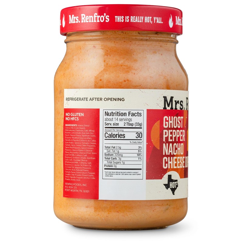 Mrs. Renfro’s Ghost Pepper Nacho Cheese Dip – Gluten Free