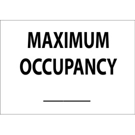 Zing Green Products 1905A Maximum Occupancy Sign with Number Kit, Recycled Aluminum, 7" H x 10" W, Black on White