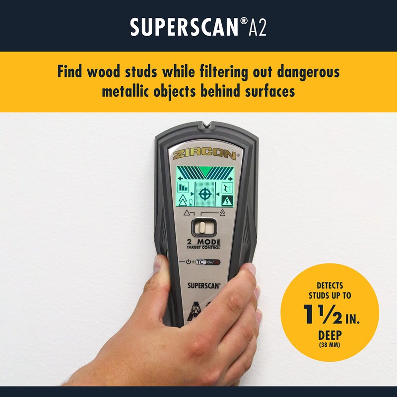 Zircon SuperScan A2 Advanced Stud Finder with 2 Mode Target