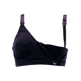 Seamless nursing bra for convenient breastfeeding, innovative gel pads to ensure a comfortable fit, 3100, CARRIWELL (Black, S)