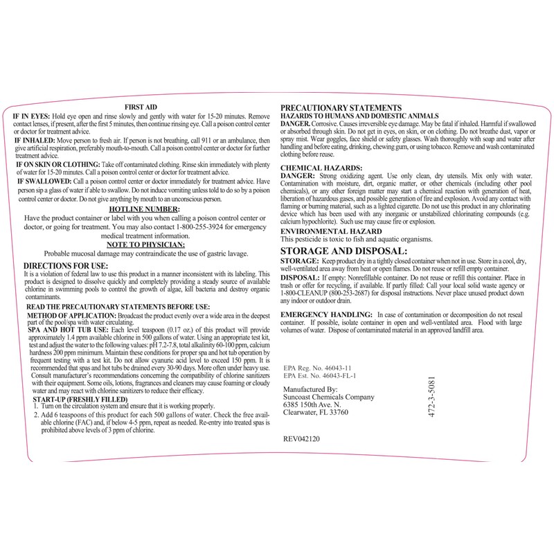 SpaChoice 5-Pounds Premium Spa Sanitizing Granules, Spa Chlorine Granules for