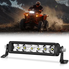 OFFROADTOWN 8 Inch Single Row LED Light Bar 42W Spot Flood Combo Off Road Driving Light Ultra-Slim Light Bar Waterproof Work Light Thin LED Bar for ATV UTV SUV Motorcycle Truck RZR