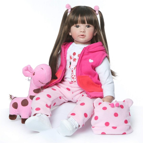 Zero PamReborn Baby Dolls Toddler 24 Inch Real Life Baby Girls Soft Cloth Weighted Body with Beautiful Princess Dress