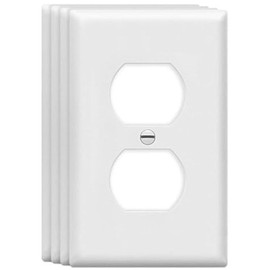 Duplex Outlet Cover Wall Plates 1-Gang Switch Outlet Electrical Cover Plate Unbreakable Thermoplastic Faceplate for Light Receptacle Outlet Switch, White (4 Pack)