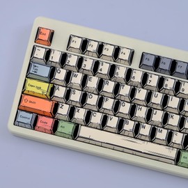 PBT Keycaps 60 75 100 Percent Cherry Profile, 151 Keys Custom Key Cap Keycaps Set, Universal Compatiability for Cherry Gateron MX Switches Keyboard (Canvas White)