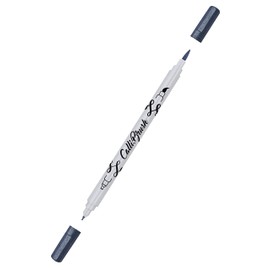 ONLINE Calli.Brush Pen mit Double-Tip, Pinsel- und Kalligraphie-Spitze, Handlettering Brush-Pens in verschiedenen Farben, bunte Bullet-Journal Stifte, Kalligrafie-Stifte, Farbe: Metallic Blue