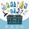 VALESKA 17" Plastic Milk Crate (Deepblue),33L Collapsible Crates for Storage,