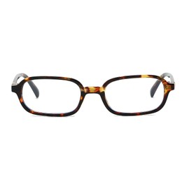 YAMEIZE Retro Rectangle Blue Light Blocking Glasses for Women Men Small Narrow 90S Blue Light Glasses for Computer (Leopard Clear)