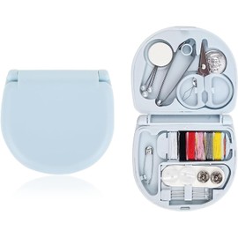 Nähset Grundausstattung,Nähset Mini Reisenähset Nadel und Faden Set,Blau Klein Nähzeug Set,Praktisches Nähzeug,Rund Reisenähset für Reisen,Wohnheime und den Hausgebrauch DIY Nähzubehör