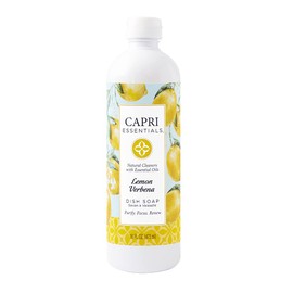 CAPRI ESSENTIALS Dish Soap Liquid - Lemon Verbena - All Natural & Plant Based Aromatherapy Dish Detergent with Mood Boosting Essential Oils (16 fl. oz)