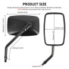 Dreamizer 10mm Motorcycle Rectangle Rearview Mirrors For Honda Magna 250