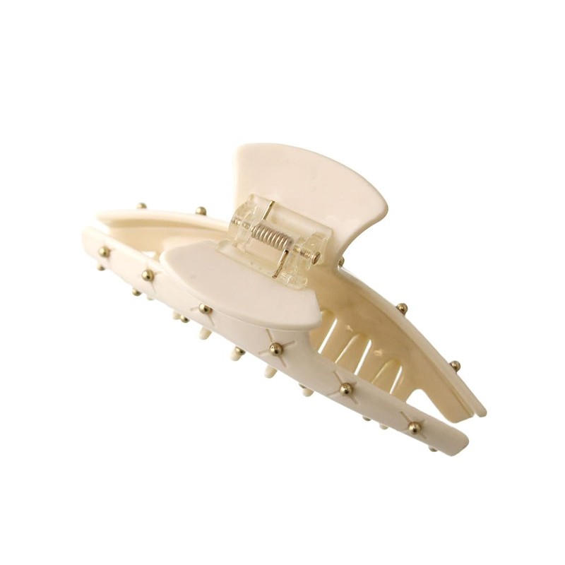 Vingtaine H7792-IV Hair Claw Hair Clip, Quilted, Hair Accessories, Adult