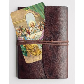 Apostles Creed Card - 5 Laminated Apostle Creed Prayer Card with Embossed Medal for Daily Praying, The Lord's Prayer Card - The Last Supper Apostles Creed Holy Card Catholic Set - Total 6 Items