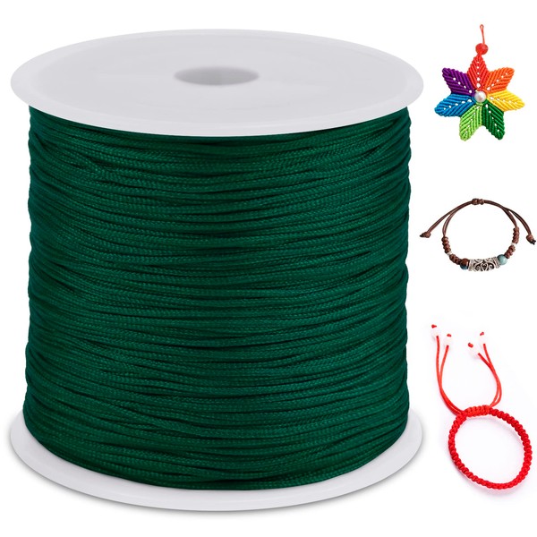 LEREATI Nylon Cord 0.8mm x 100m, Satin Cord Nylon String