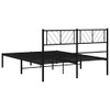 vidaXL Queen Metal Bed Frame with Headboard and Stable Slats,