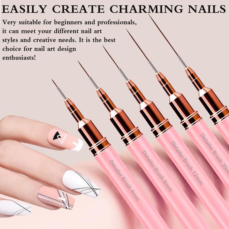 Pinsel Gelnägel, 5 Stück Pinsel Nägel Für Gel Nägel Pinselset
