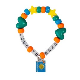 Fun Express 4 1/2" circ. I Love to Read Beaded Bracelet Craft Kits - Makes 12