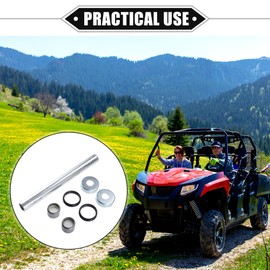 VekAuto Swingarm Bearing Bushing Kit Compatible for Yamaha Banshee 1987-2006, Durable Metal Silver Tone Bearing Bolt Bushing Rebuild Kit